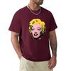 T-shirts unis de mode coréenne pour hommes Andy Marilyn Warhol Monroe Autocollant T-shirt Vêtements pour hommes Harajuku Graphique Surdimensionné coton