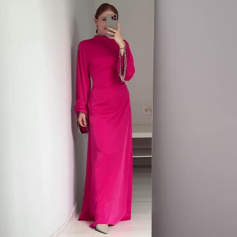 

2024 Autumn French Style Tassel Sleeve Waist-Hugging Dress M