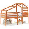 High Bed with Roof Wax Brown 80x200 cm Solid Pine Wood