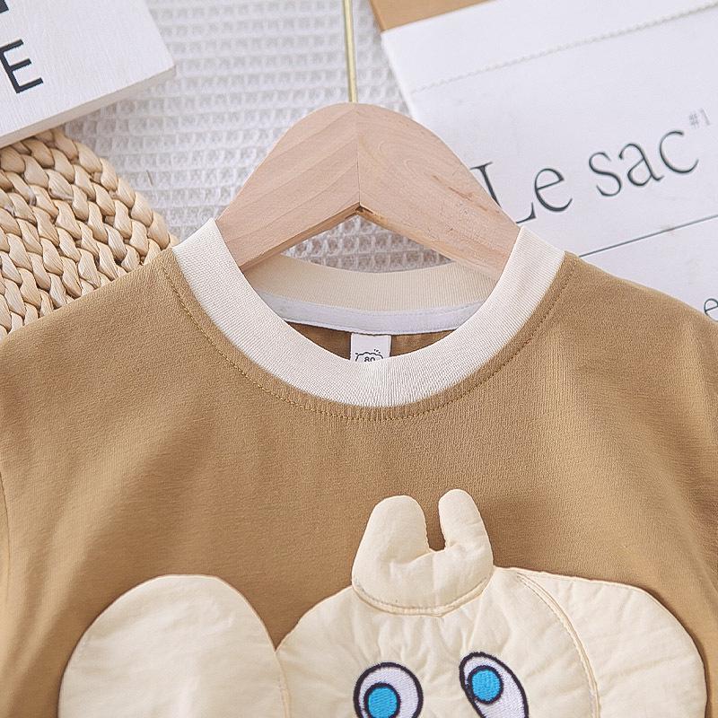 Summer Cartoon T-Shirt & Shorts Set for Infants and Toddlers - Boys' Cute Round Neck Outfit