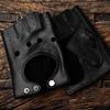 Men's & Women's Retro Half-Finger Non-Slip Cowhide Cycling Gloves for Autumn/Winter