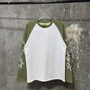 Skull Island Unisex Farbblock Buchstabenprint Raglan Langarm T-Shirt
