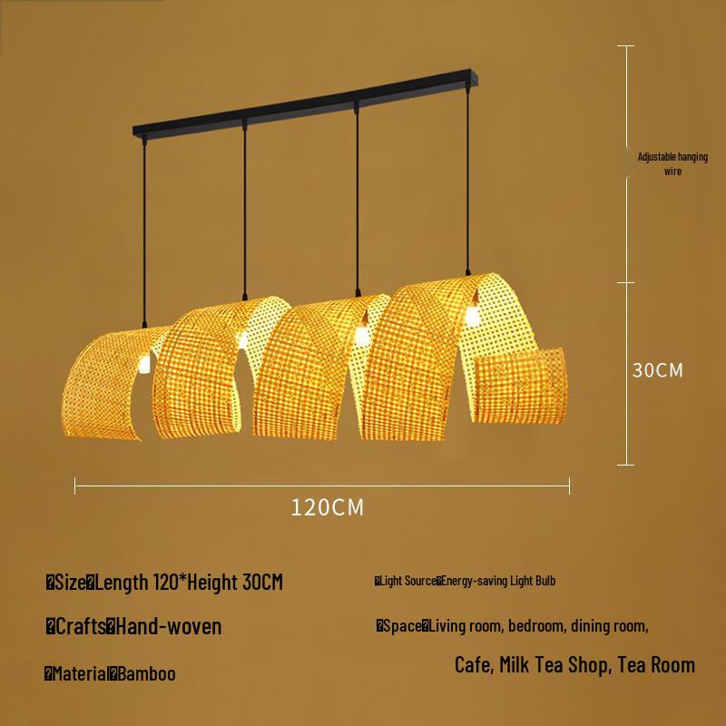 Bamboo Weaving Chandelier: Japanese Bar & Zen Tea Room Decor