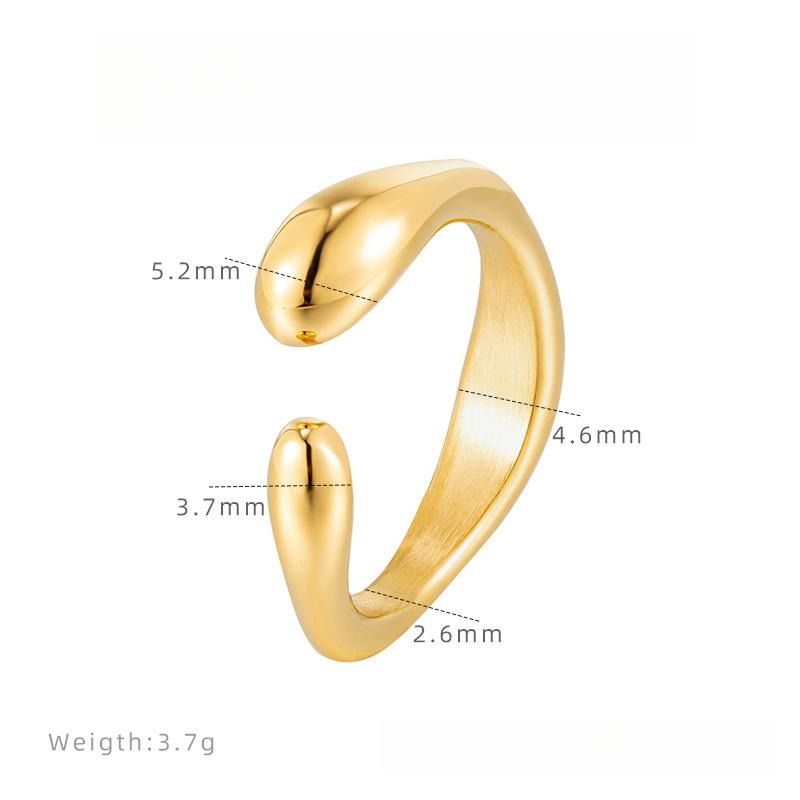 Irregular Geometric Opening Ring Niche Simple And Versatile Women'S Ring Jewelry Electroplated Titanium Steel A