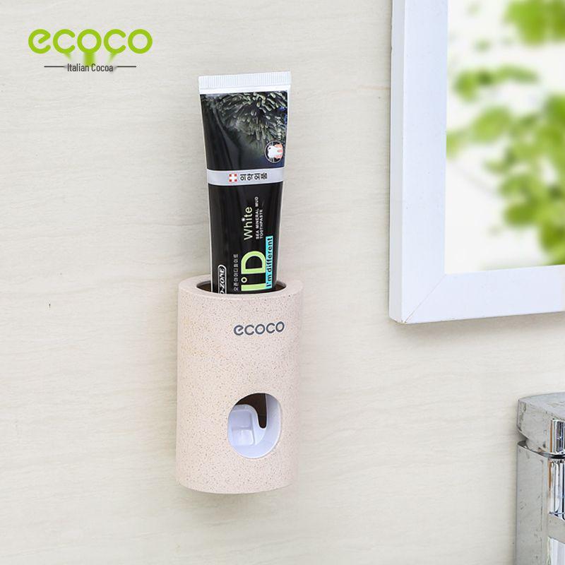 Wheat Straw Wall-Mounted Automatic Toothpaste Dispenser & Squeezer