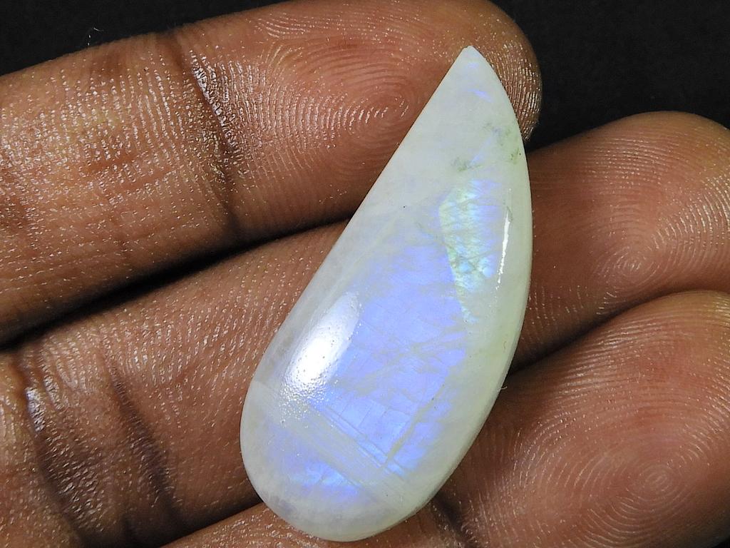 Natural Rainow Moonstone Fire Crystal Rare Cabochon Loose Gemstone 13X37X7MM SK-892