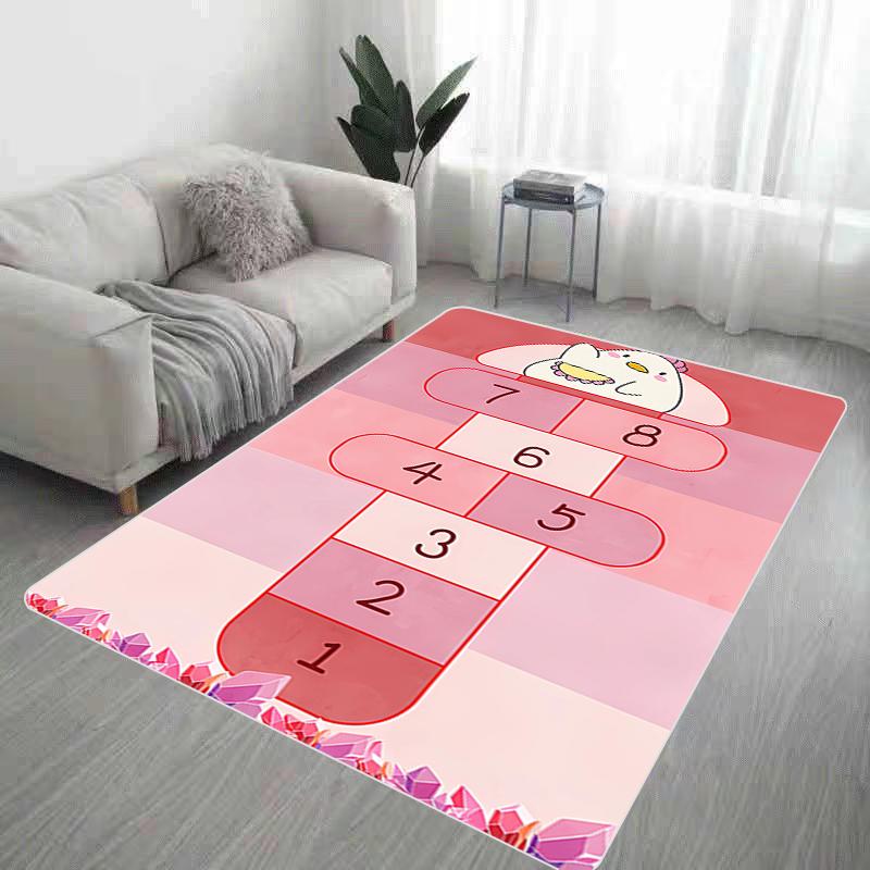 Felpudo de entrada con diseño de rayuela, para sala de estar, cocina, bonita, para oración de pies, para baño