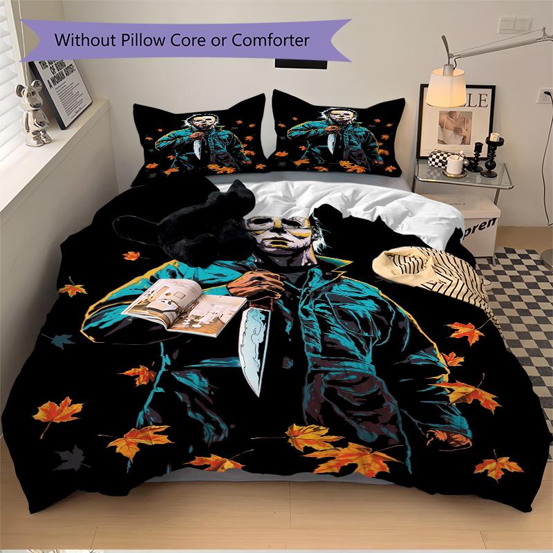 3Pcs Halloween Horror Icon Bedding Sets For All Sizes New 3D Printed Bed Cover Comforter Duvet Cover Pillowcase Bedroom Decoration