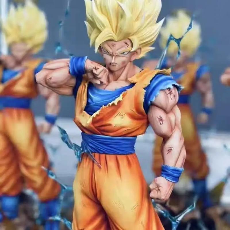 Dragon Ball Z Son Goku Ssj2 Figure Led Base Super Saiyan 2 Goku Pvc Action Figures 33cm/12.2inch Collection Model Toys Durable Gifts