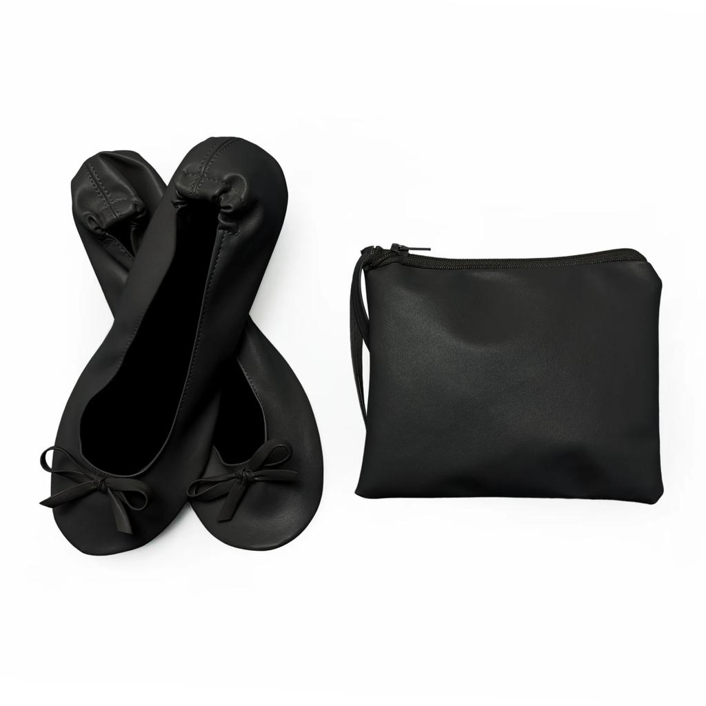 Fashion Women's Foldable Portable Ballet Flats for Indoor Use Roll Up Slippers, Conveniently Packaged, with , for Travel Wedding