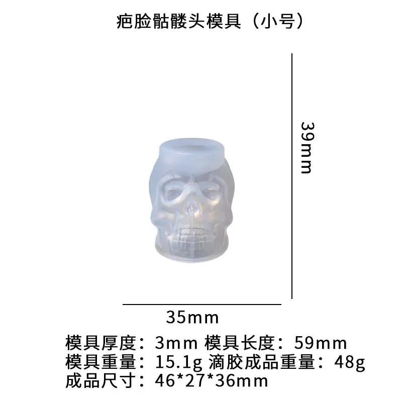 1 Pcs Scarface Skull Glue Mold Skull Silicone Candle Mold Halloween Diy Candle Molds for Candle Making Candle Mold