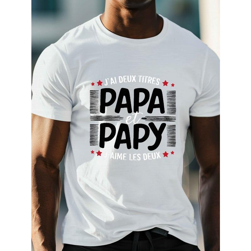 European Size Papa PAPY Men's Casual Grew Neck Short Sleeve T-Shirt for Summer, PLUS SIZE