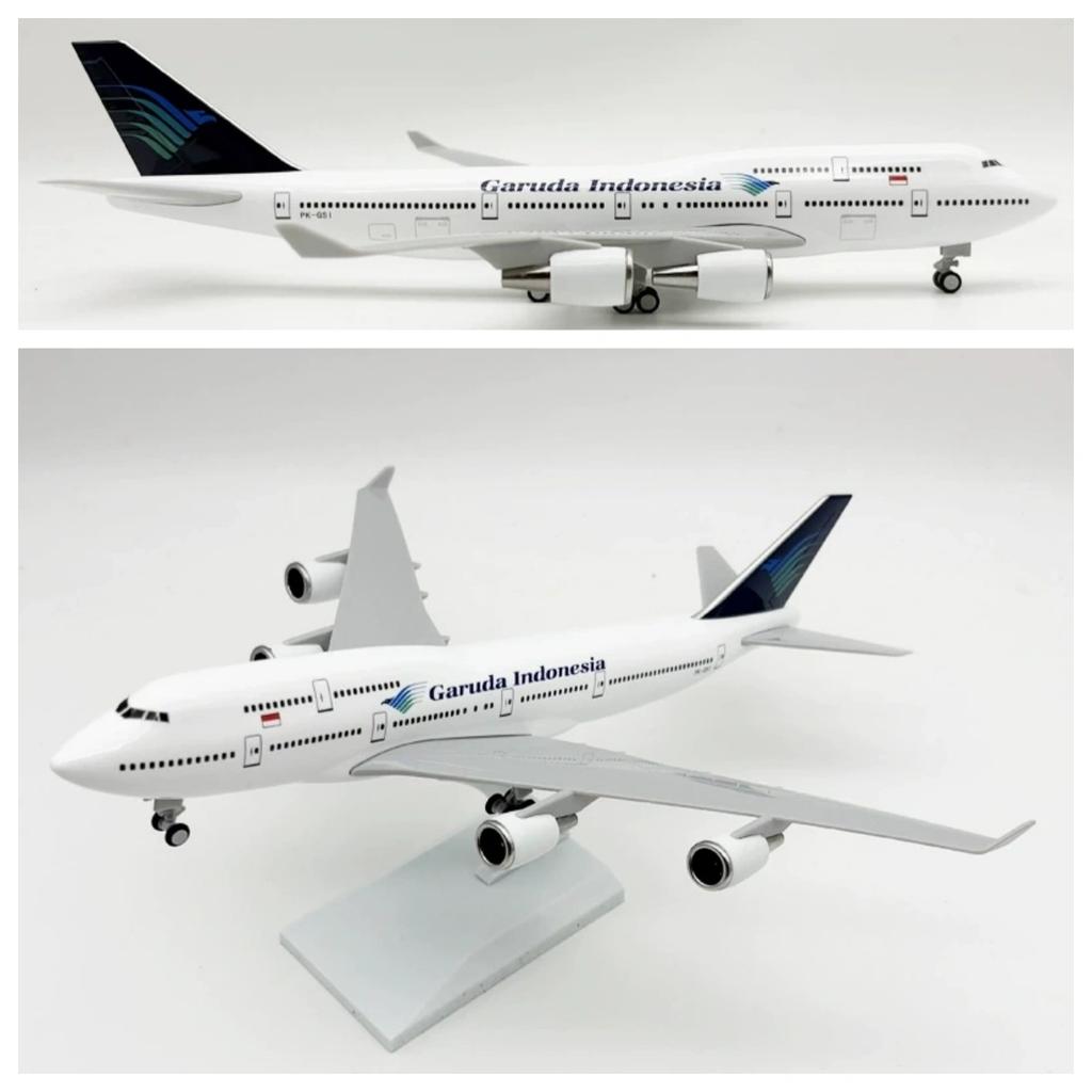 Resin Die-Casting Airplane B747 Garuda Indonesia Airlines 30CM Simulation Model Aircraft Toys Boys Kids Planes Model Aviation