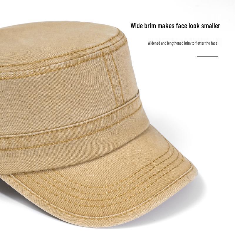 Men's Large Washed Cotton Military-Style Soft Top Duckbill Sun Hat