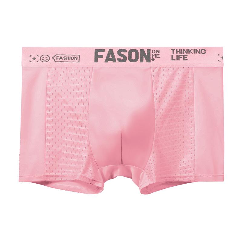 Men s Breathable Mesh Ice Silk Boxer Briefs 2XL (120-140 jin)