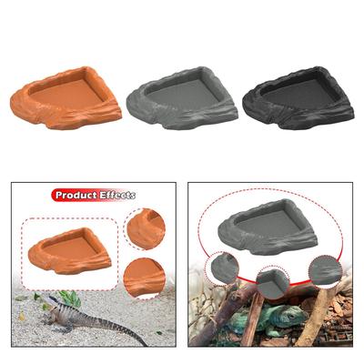 Reptile Water Dish Tortoise Bath Dish Multipurpose Stable Fan Shape Reptile Bathing Pool for Snake Bearded Dragons Tortoises