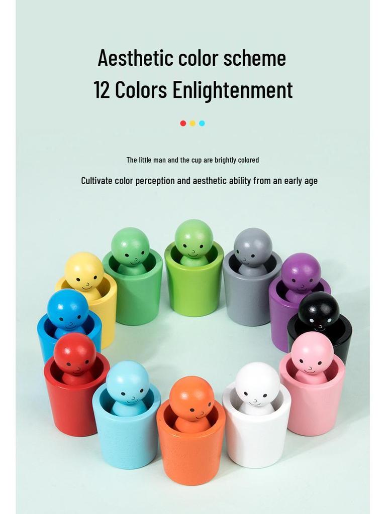 Cross-border Montessori Color Sorting Cups for Children's Concentration and Fine Motor Skills Development