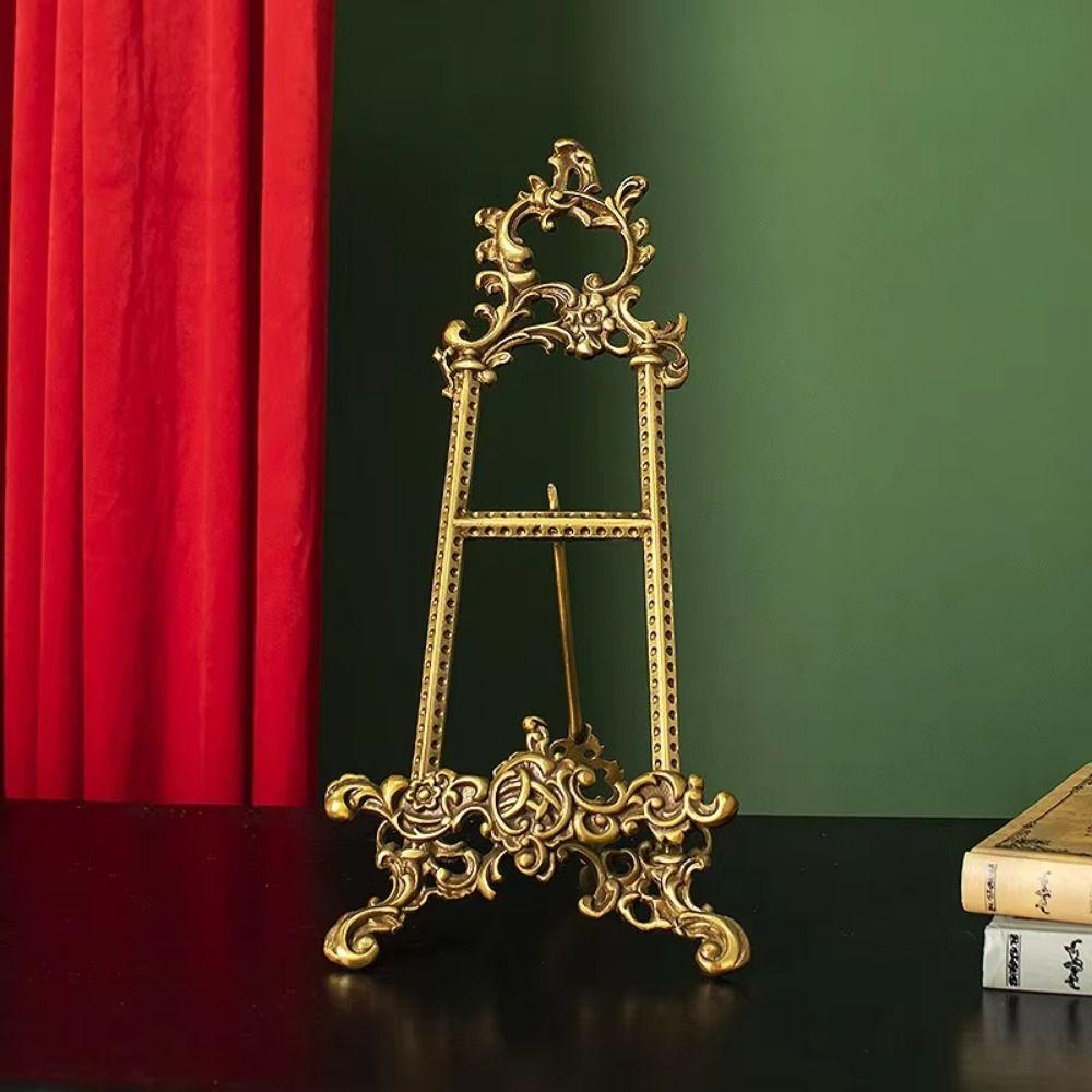 Elegant Frame Bracket Gold Display Storage Rack Plate Display Stand  Tabletop Decoration