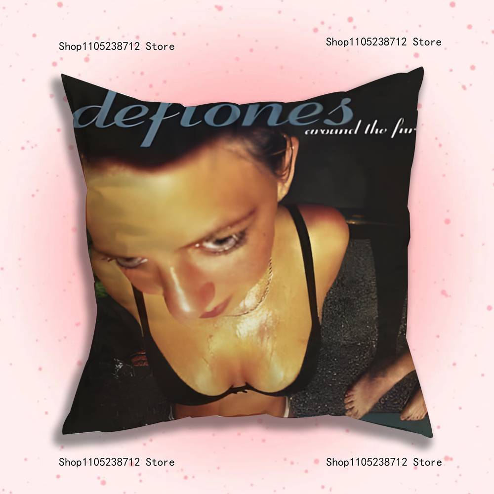 Retro Band D-Deftones Pillow Covers Cartoon Sofa Decorative Home Double-sided Printing Short Plush Cute Cushion Cover
