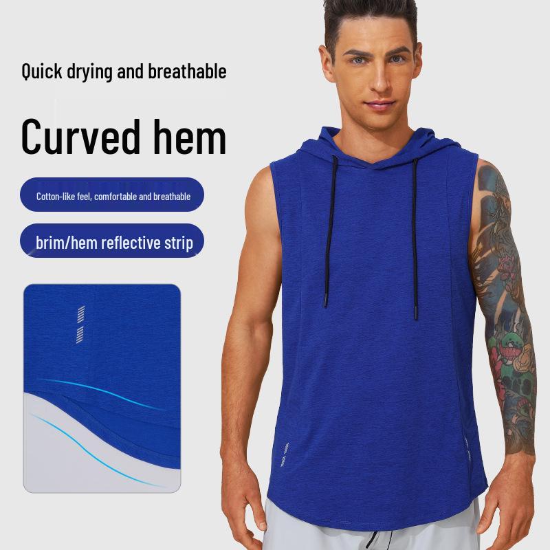 

Men s Breathable Quick-Dry Hooded Sports Vest for Summer Fitness & Running M