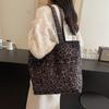 Leopard print canvas commuting lazy wind bag women 2025 casual fashion portable large capacity shoulder simple bag crossbody