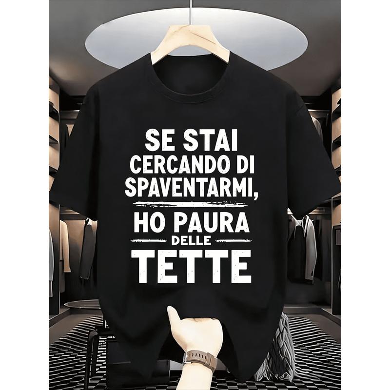 Men'S T-Shirt 'If You'Re Trying To Scare Me, I'M Terrified Of' - Casual Graphic T-Shirt for Adults, Lightweight Summer T-Shirt with Bold Black Text,