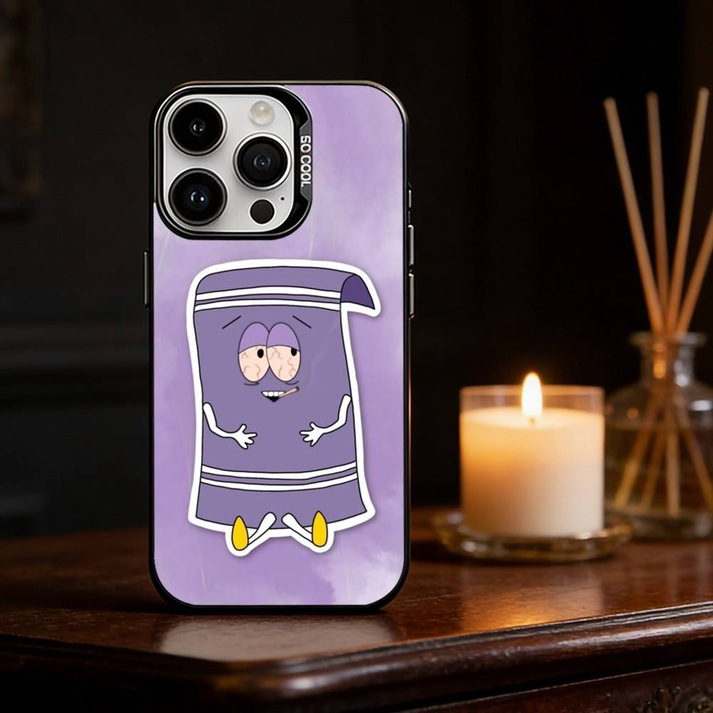 S-South Park T-Towelie Phone Case For iPhone 17 16 15 14 13 12 11 Pro Max Plus Silver Matte Black Cover