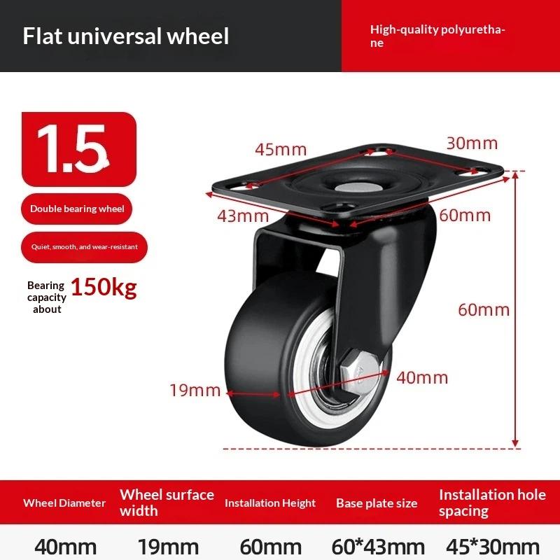 Furniture Casters Wheels Pp Fixed Swivel Caster Roller Wheel For Heavy Duty Platform Trolley Chair Household Accessory