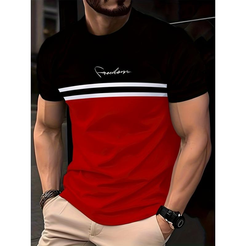 New Men's Fashionable Casual Round Neck Short Sleeved T-shirt