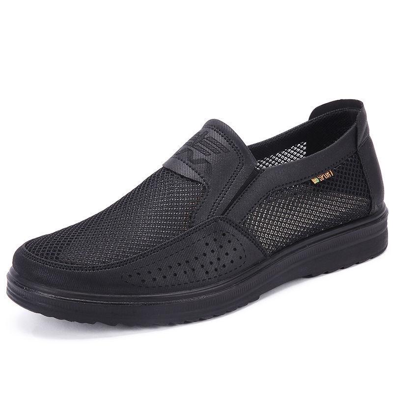 Old Beijing cloth shoes men's breathable casual dad shoes soft sole middle-aged and elderly shoes foot cover men's summer men's shoes large size shoes