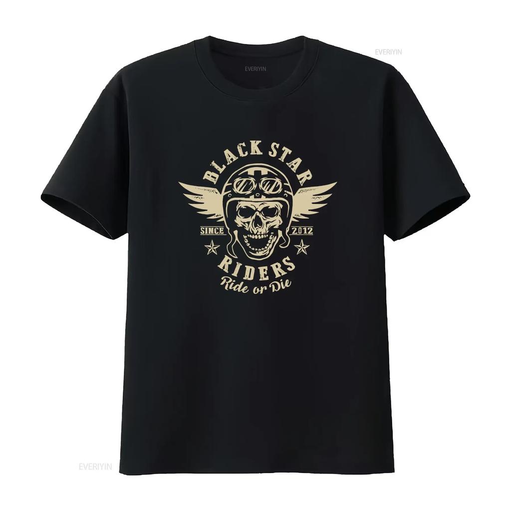 BLACK STAR RIDERS RIDE OR DIE Motorcycle Skull Wings T Shirt Medium Unisex Casual Breathable s
