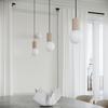 Lampa Wisząca Nowoczesna Okrągła Potrójna Taupe Ryflowana Szklane Białe Kule Do Salonu Jadalni Nad Stół 3Xg9 8W Halo Sollux Lighting