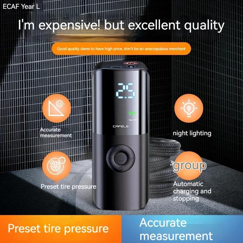 12V Car Air Compressor Portable Electric Air Pump Wireless Car Tyre Inflator Digital Bicycle Pump For Auto Accessories CAFELE