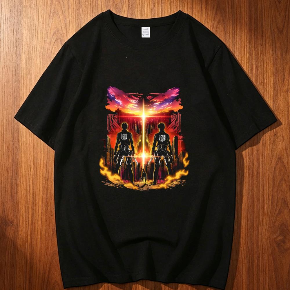 Attack On Titan Cotton Teen Classic Aesthetic Korean Clothes Breathable T Shirt 2000s Pastel Grunge Graphic Hip Hop Colorful