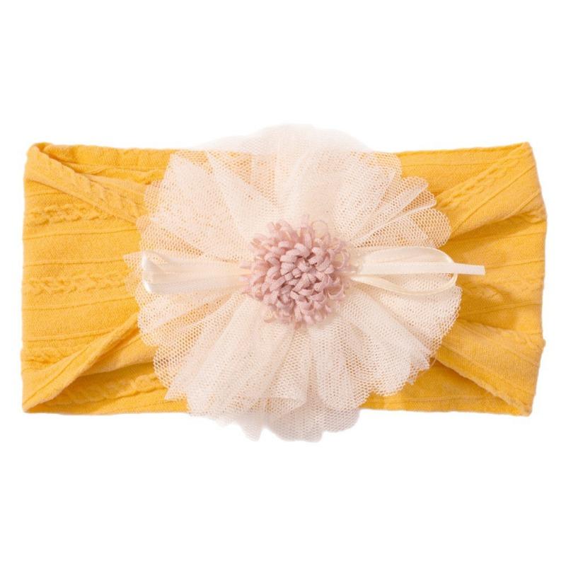 Hot-selling new children's headband cute mesh flower baby jacquard headscarf comfortable baby jewelry