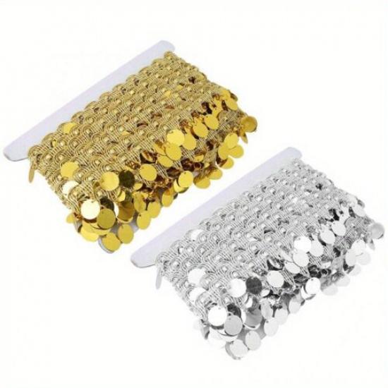 10 Yards DIY 3cm Sequin Tassel Trim Fringe Ribbon Trimming Sewing Craft Decor