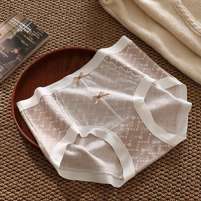 Women's Underwear Pure Cotton Comfortable Sexy Cute Mid-waist Floral Bow Panties