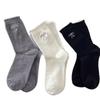 Ladies Spring and Summer Solid Color with Sweet and Lovely Bow Lace Cotton Medium Tube Pile Socks