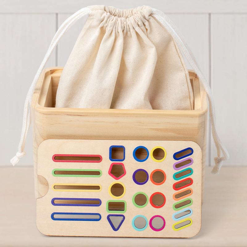 Childrens Wooden Educational Sorting Kit With Shape And Color Classification For Early Development