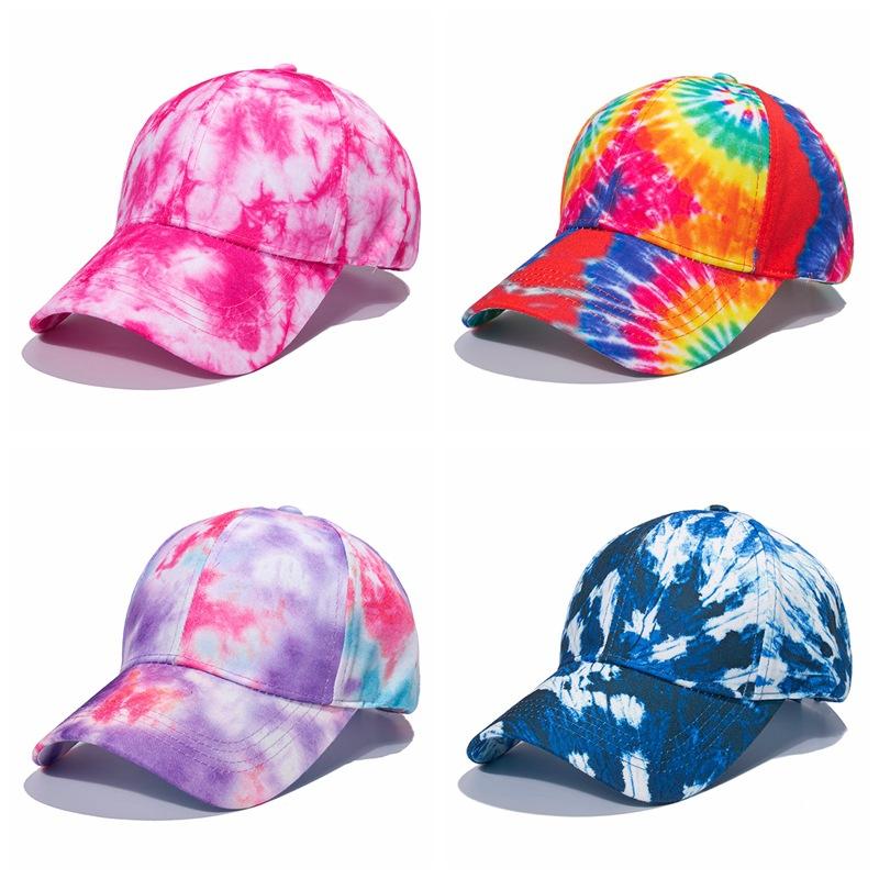 New Fashion Men'S And Women'S Tie-Dye Caps Multicolor Irregular Printing Baseball Cap Outdoor Street Leisure Sun Hats Casquette
