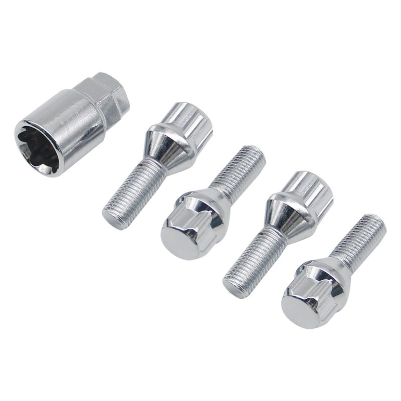 1Set For BMW E30 E36 E46 E81 E90 2003 2004 2005 2006-2013 M12 X 1.5 4+1 Aluminum Alloy Wheel Lock Bolt Tire Anti-theft Screws Nu