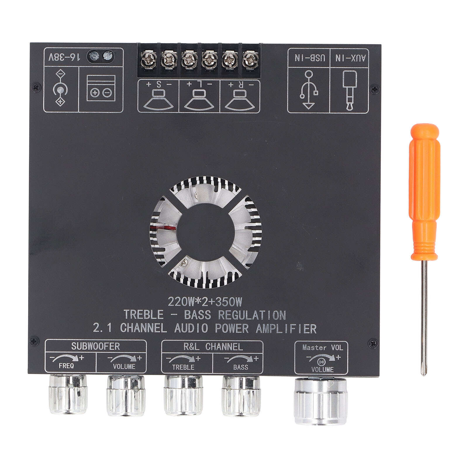 

Power Amplifier Module 2.1 Channel BT5.1 AUX U Disk USB Sound Card Inputs TPA3255 Amplifier Board DC1638V