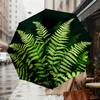 1pc Fern Leaf Automatic Folding Umbrella, Heavy Duty 8 Rib Iron Frame,  Suitable for Travel, Daily Use, Birthday, Decor Gift M0104093
