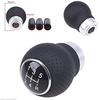 Szmsmy Universal Black Leather 5 Speed Car Manual Gear Stick Shifter Shift Knob Lever