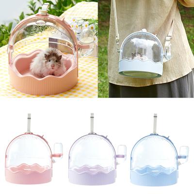 Clear Pet Carrier Travel Cage with Water Bottle& Ventilation Holes Small Pet Universal Travel Camping Cage Package Cage