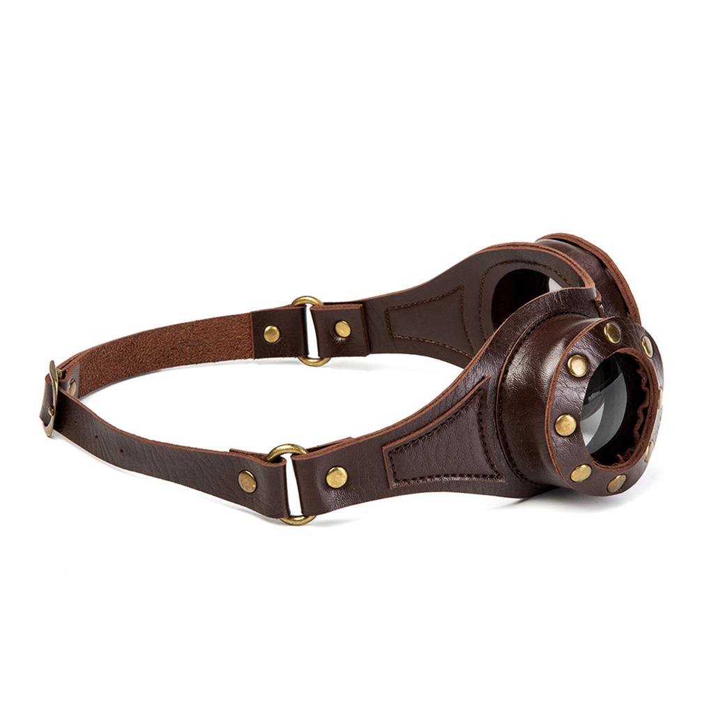 Mann Cosplay Briller Voksen Fest Gentleman Rekvisitt Briller Morsomme Steam Punks Briller Lær Steampunk Tilbehør