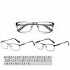Men Square Metal Large Frame Reading Spring Leg Elderly Presbyopia Glasses Blue Light Blocking Eye Protection Eyeglasses