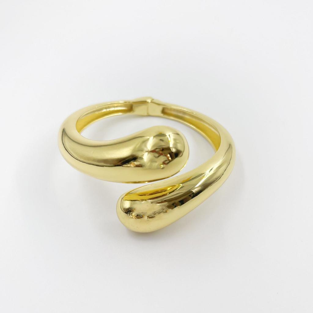 Fashion Commuting Simple Water Drop Type Glossy Bracelet Women'S Gold And Silver Opening Light Luxury High-End Jewelry