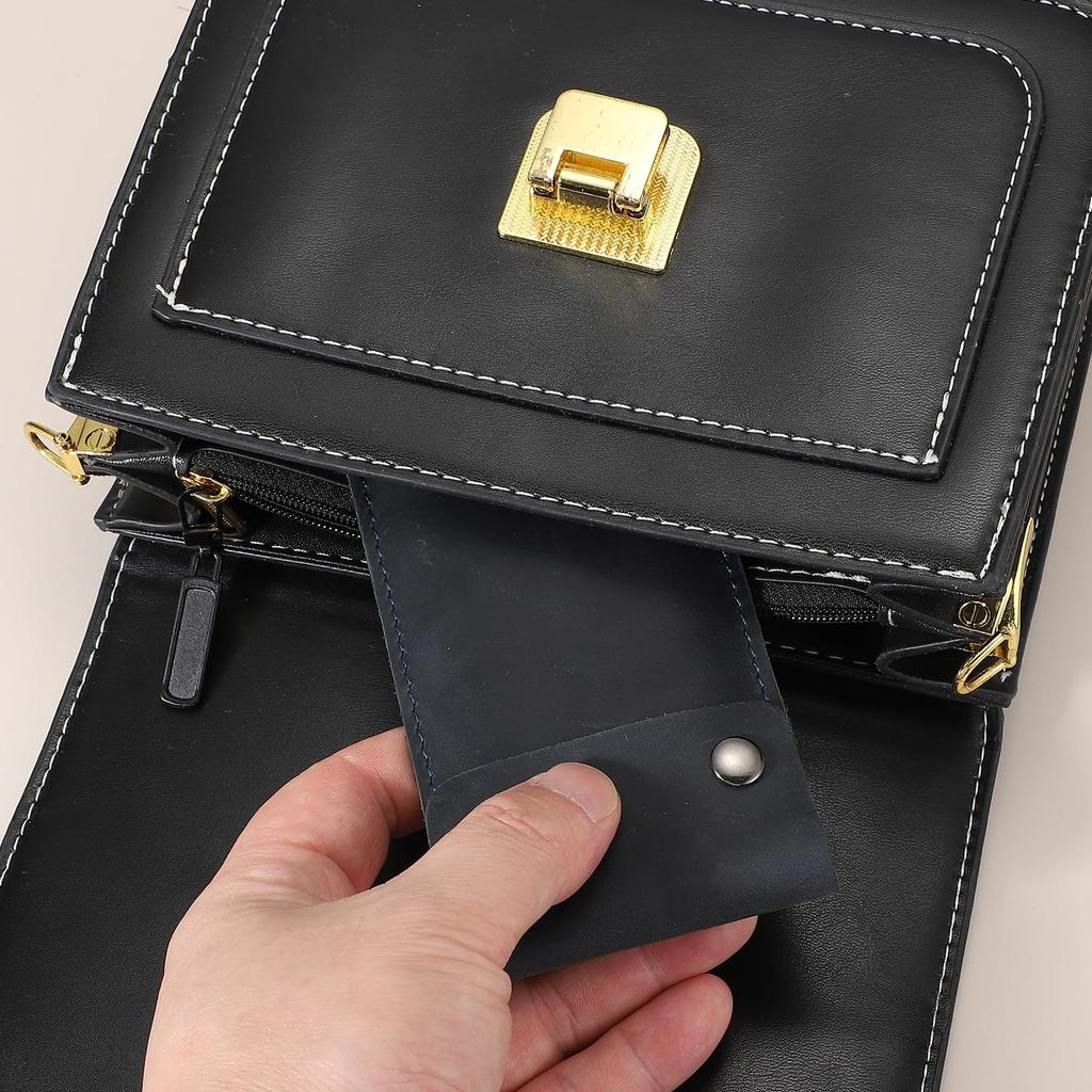 uxcell Leather Watch Pouch 15 x 7cm5.9 x 2.8" Travel Phone Case Jewelry Storage Bag with Snap Button Unisex Single Watch Storage Pouch Dark Blue