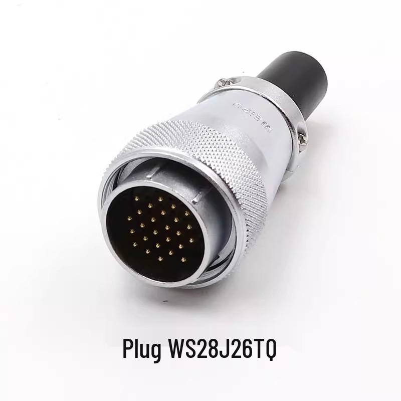 Weipu WS28 23-Pin Aviation Plug Connector, Male-Female Threaded, 479-Hole, 10P12, 16-Pin, 20/26-Pin